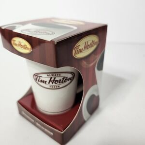 Tim Hortons White Coffee Cup Always Fresh Christmas Ornament 2011 Collectible